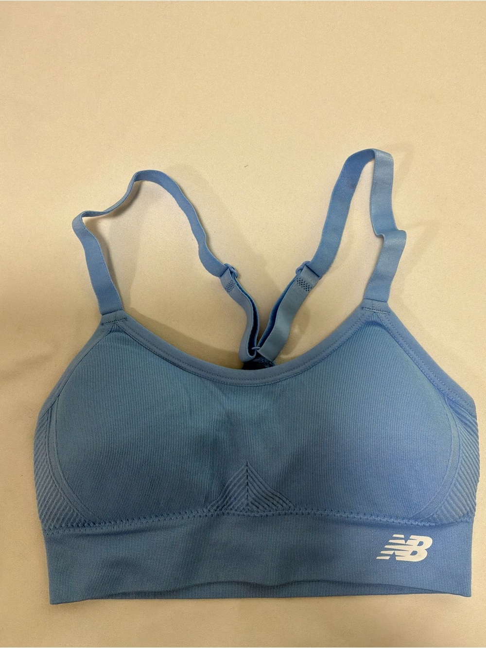 New Balance Sky Blue Seamless Adjustable-Strap Sports Bra